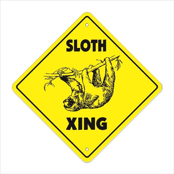 SignMission X-SLOTH Panneau 12 x 12 Po. Sloth Zone de Croisement Xing