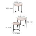 thumbnail image 5 of Side Table with Faux Shagreen Accent, Set of 3, Beige, 5 of 5