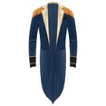 thumbnail image 3 of Haitryli Men's Adult Circus Ringmaster Costume Open Front Velvet Tassel Long Tailcoat Jacket Coat Dark Blue 3XL, 3 of 7