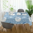 thumbnail image 6 of SKYSONIC Christmas Snowman Tablecloth Waterproof Washable Polyester Square Table Cover Durable Tablecloth for Kitchen Dining Table Party Decor (60 X 90 Inch), 6 of 7