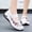 White, variant on BRGZLK Orthopedic Shoes for Women Summer Trendy Embroidered Flower Arch Support Walking Sneakers Breathable Comfortable Mesh Slip On Shoes Blue 7.5