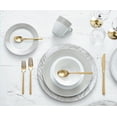 thumbnail image 2 of Safdie & Co. 16-Piece Round Rim Dinnerware Set, Taupe, Band, 2 of 4