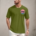 thumbnail image 2 of NAMTYQX Graphic Tees Men Baggy Light Patterns Plus Size Casual Short Sleeve Elasticated Lounge Round Neck Cool Casual Shirts for Men Army Green Size 2XL, 2 of 5