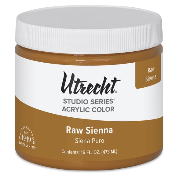 Utrecht Studio Series Acrylic Paint - Raw Sienna, Pint