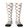 thumbnail image 1 of Xecao Retro Squirrel Pattern Adult Stockings with Color-Block Design and 3D Print, Breathable Comfortable Hosiery for Daily Wear and Sports, 1 of 6