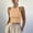 Earthy Yellow, variant on dgysar Women's High Neck Ribbed Tank Top, Sleeveless Slim Fit Summer Cami Cyan size S