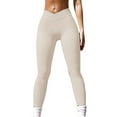 thumbnail image 3 of JJHGVB Ribbed Leggings Women Workout Leggings for Women Squat Proof Leggings for Women Tall Yoga Pants for Women Long Women Dress Pants for Work Yoga Pants Plus Size Plus Size Yoga Pants Beige S, 3 of 5
