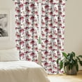 thumbnail image 2 of Ambesonne Floral Window Curtains, Watercolor Peonies Leaves, Each 28" W x 63" L, Maroon and Pastel Green, 2 of 4