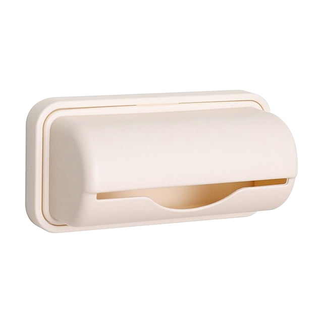 Ohufall Wall Mounted Grocery Bag Holder Garbage Bag Dispenser Multi Purpose Organization And Storage For Kitchen Grey Beige