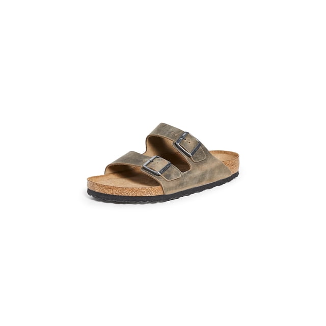 Sandalias Birkenstock Arizona Soft con plantilla para hombre, color caqui desteñido
