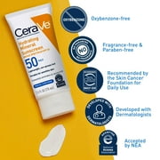CeraVe Mineral Sunscreen Hydrating SPF 50 Face Lotion for Sensitive Skin, Kids & Adults 2.5 fl oz