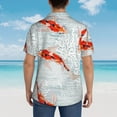 thumbnail image 4 of Kll Men'S Hawaiian Shirt Short Sleeve Button Down Beach Shirts-Koi Fish Corals,Spring Summer, 4 of 7