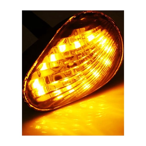 Luz indicadora de motocicleta, 1 par de luces LED ámbar para motocicleta, luz indicadora de giro, materiales ecológicos