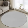 thumbnail image 2 of Grey Large Area Rugs for Bedroom Living Room, Soft Non Slip Carpet Bedside Rug, Modern Pure Gray Round Floor Cover Kitchen Accent Rug 3.3' for Dining Room/Office, 2 of 9