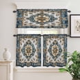 thumbnail image 6 of Vintage Flowers Pattern Curtain Valances Set Yellow Blue Traditional Bohemian Kitchen Curtains 24&nbsp;inch Length Rod Pocket Valance and Tiers 3 Piece Set Small Bedroom Bathroom Laundry Decor, 6 of 9