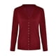 thumbnail image 1 of Sonducket Blusa con botones a presión para mujer, cárdigan con escote en V abierto en la parte delantera, ropa informal de Color sólido, Tops Prendas para la parte del cuerpo Vino rojo XXL Sonducket AP003582-20, 1 of 1