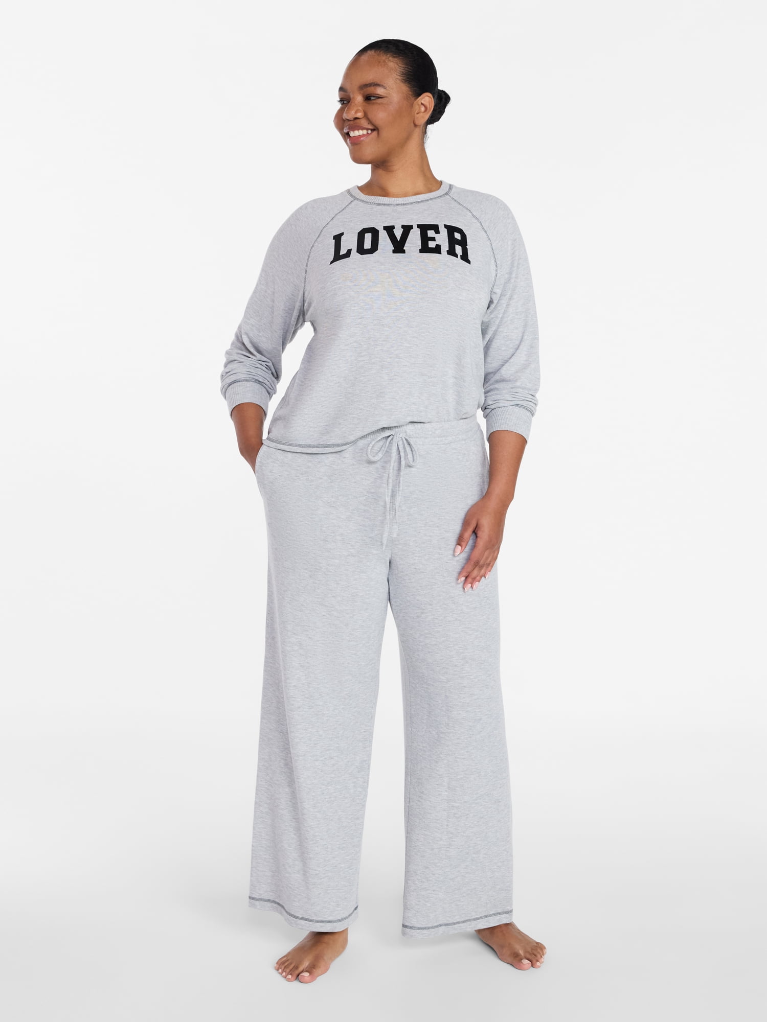 Joyspun Women's Cozy Lounge Collection Hacci Knit Sleep Pants, 29” Inseam, Sizes XS to 3X