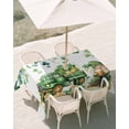 thumbnail image 3 of 54x80 Inch Outdoor Tablecloth with Umbrella Hole Zipper Rectangle St. Patrick's Day Rectangular Tablecloths Outside Waterproof Green Truck Clovers Gold Patio Table Cloth Cover for Picnic Party, 3 of 8