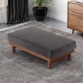 thumbnail image 2 of GDF Studio Temzyl Mid Century Modern Microfiber Ottoman, Slate and Walnut, 2 of 9