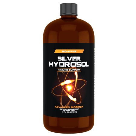 Pharmacist Recommended 16 oz Advanced Biogenix Silver Hydrosol Colloidal Silver, All Natural & Effective for Bacteria, Viruses, Cold & Flu.