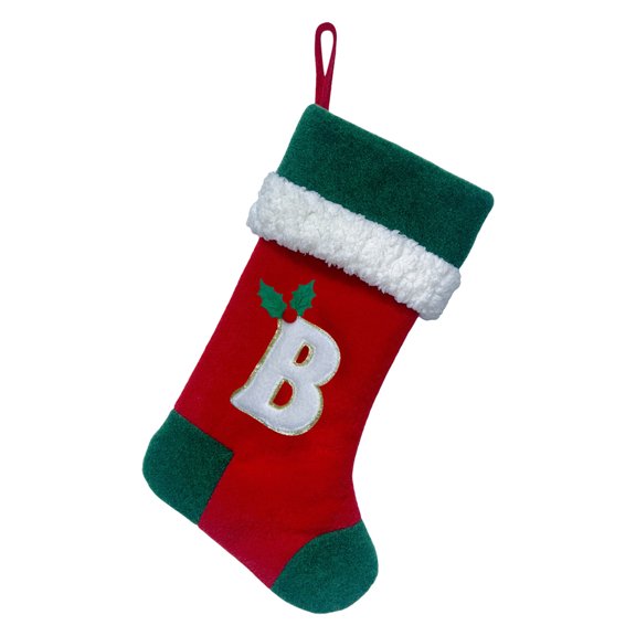 HomeKingdee 26 Pcs Christmas Stocking Letters Decorations - 3D Santa Claus Socks with Alphabet Patterns for Xmas Tree Indoor Party Supplies, 18x10 Inches, 26 Styles (A-Z)