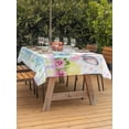 thumbnail image 2 of Easter Outdoor Tablecloth - 60x120 Inch Rectangle Dining Table Cover, Spring Colorful Bunny Eggs Flowers Polka Dot Plaid Waterproof Outdoor Table Cloth with Umbrella Hole & Zipper for Picnic/Patio, 2 of 7