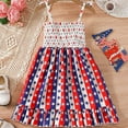 thumbnail image 4 of Zanarzt Kids Toddler Girl 4th Of July Outfit 4th of July Dress Summer Toddler Girl Clothes Sundress for Independence Day Dress Kids White,5-6 Years, 4 of 7