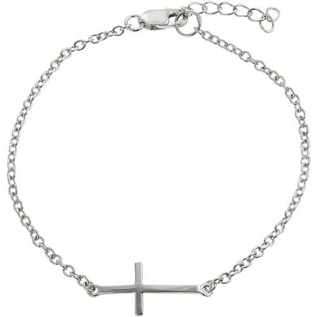 Brinley Co. Sideways Cross Bracelet, 7 with 1" Extender"