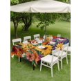 thumbnail image 5 of 52x70 Inch Outdoor Tablecloth with Umbrella Hole Zipper Rectangle Colorful Flowers Rectangular Tablecloths Outside Waterproof Farmhouse Sunflower Daisy Patio Table Cloth Cover for Picnic Party, 5 of 8