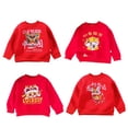 thumbnail image 7 of GYRATEDREAM Infant Toddler Baby Fleece Lined Sweatshirt Pullover Boys Girls Long Sleeve Red Festive Graphic Print Hoodies Kids Thickened Warm Tops for 6 Months-7 Years, 7 of 7