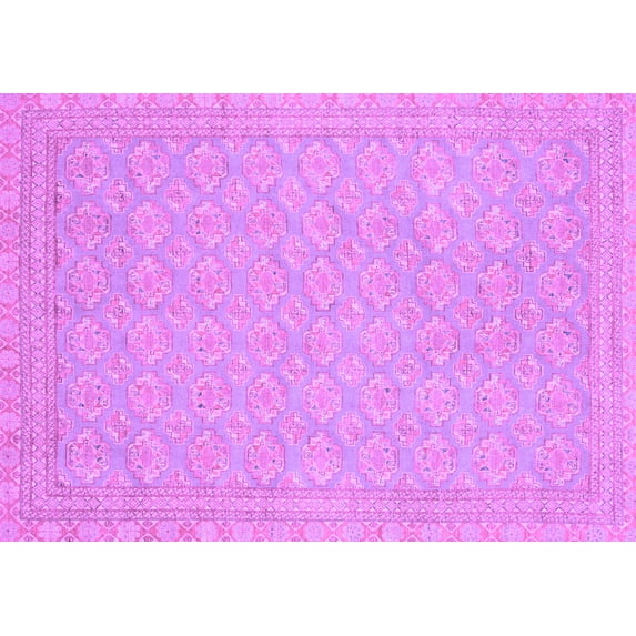 Ahgly Company Indoor Rectangle Oriental Purple Modern Area Rugs, 7' x 9'
