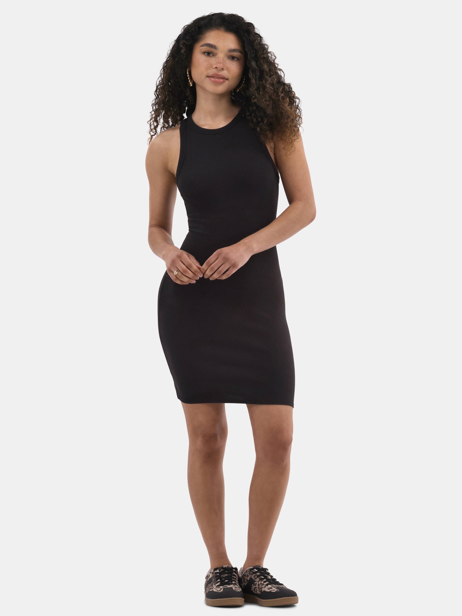 No Boundaries Women's Cotton Ribbed Dress, Sizes XS-3XL