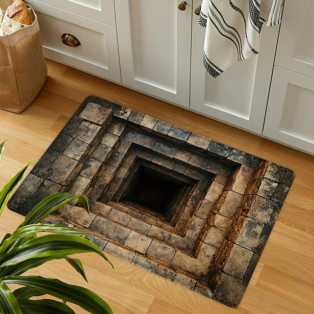 Felpudo de entrada | Alfombra con efecto visual 3D para decoración del hogar | Alfombra antideslizante y absorbente | Alfombra resistente a la suciedad para baño y cocina