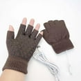 thumbnail image 4 of Otqutp Teen Girls Comfortable Mittens Winter USB Heated Warm Gloves Heated Hand Warm Hiking Driving Running Cycling for Women and Men Cold Weather(Coffee,One Size), 4 of 4