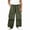 Army Green, variant on Boys Cargo Pants, Wide Leg Elastic Drawstring Waist Baggy Trousers with Multi Pockets for Outdoor Streetwear Black Size 5T