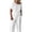 White, variant on Cute Pajama Sets for Women Womens Summer 2 Piece Linen Set, Off-Shoulder Top Drawstring Pants, Lightweight Casual Summer Travel Streetwear Outfits Gray XL