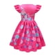 thumbnail image 3 of Encanto Mirabel Vestido Niña Estampado Isabella Mangas Voladoras Vestido Casual Y Bolso,Vestido rojo rosa,120 For 5-6Years, 3 of 6