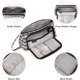 thumbnail image 3 of Estuche portátil de lona de gran capacidad para niñas, estuche escolar impermeable con asa para útiles universitarios, azul gris, 3 of 5