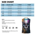 thumbnail image 5 of Lsque Modern Abstract Colorful Skull Print Men's Cotton Blend Sleeveless Muscle Shirts (S-3XL)- Moisture Wicking, Odor Protection, UPF 30+,3X-Large, 5 of 8