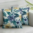 thumbnail image 3 of Patio Outdoor/Indoor Decorative Throw Pillow Water Repellent Set of 2 Square Pillow for Patio Garden Funiture (18" x 18", Green Flowers), 3 of 7