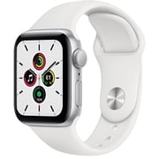 Apple Watch SE GPS 40mm Smart Watch with 10 Hour Battery Life, Silver Aluminum Case with White Sport Band