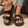 thumbnail image 4 of Chunky Platform Sandals for Women Cork Sandals with Adjustable Straps Comfortable Platform Sandals for Women Retro Barefoot Slip on Shoes for Casual Vacation Outdoor Beach Wear (Black,41), 4 of 5