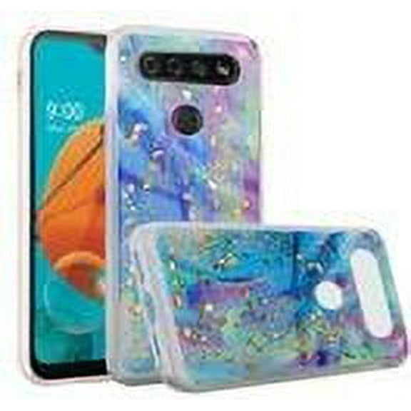 GSA Gold Flake Marble Candy Case for LG K51 - Colorful Galaxy