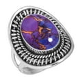 thumbnail image 1 of 925 Silver Ring For Women - Men Copper Purple Turquoise Stone Silver Ring Size 12 Elegant Silver Ring Size 12 Gift For Girl Friend On Friendship Day 925 Gemstone Silver Jewelry, 1 of 6