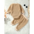 thumbnail image 3 of Bagilaanoe 2pcs Newborn Baby Girl Boy Winter Warm Clothes Long Sleeve Romper Tops + Trousers 3M 6M 12M 18M Infant Fleece Long Pants Set, 3 of 9