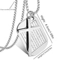 thumbnail image 3 of Stainless Steel Cross Pendant Necklaces for Men Women Bible Verse, 3 of 4