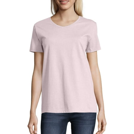 Hanes Women's Relaxed Fit Tagless ComfortSoft Short Sleeve V-neck T-Shirt
