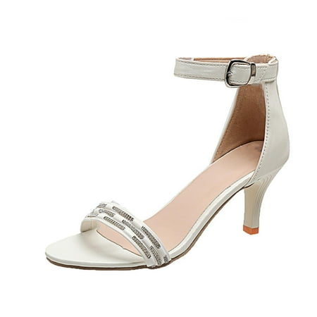 

Women Sandals clearance for Juebong Women Strappy Heels Rhinestone Sandals for Women Open Square Toe Heels Ankle Strap Stiletto High Heels Women Heeled Sandals for Women Party Wedding Daily Wear