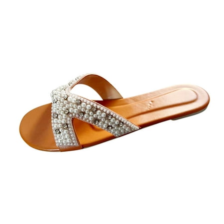 

Holiday Savings Deals! Kukoosong Sandals Women Beach Sandals Summer Non-Slip Causal Slippers Flat Sandals for Women Brown 36