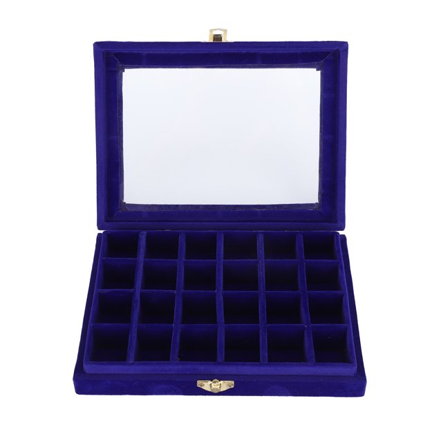 Organizador De Joyas, Joyero 24 Rejillas Separadas Conveniente Tragaluz Diseñado Para El Hogar Para El Dormitorio Universitario Para Guardar Aretes, Anillos, Collares, Manicuras Ccdes Otros